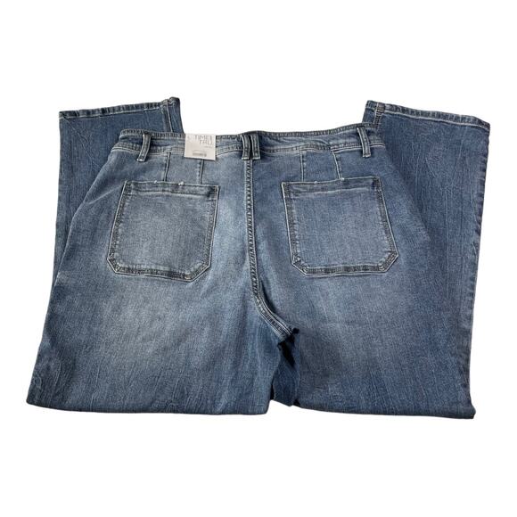 Time and Tru Womens Size 14 Utility Slim High Rise Denim Blue Jeans Medium Wash - Picture 9 of 13